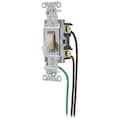 Hubbell Wiring Device-Kellems Switches and Lighting Controls, Spec Grade, Toggle Switches, General Purpose AC, 20A 120/277V AC, Back and Side Wired, Pre-Wired with 8" #12 THHN CSL120LA